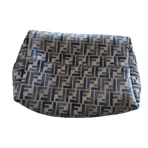 Fendi FF Zucca Monogram Dark Blue Large Roll Reversible Shopper - Picture 15 of 16